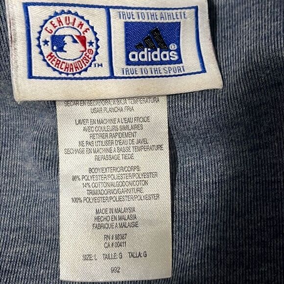 🔥⚾️ Vintage NY YANKEES ADIDAS Embroidered Snap Varsity Polyester Jacket - Sz L - Picture 7 of 16